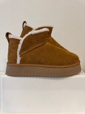 Koolaburra by UGG Koola Ultra Mini Platform Boots Chestnut Size 11 1158390 NWOT